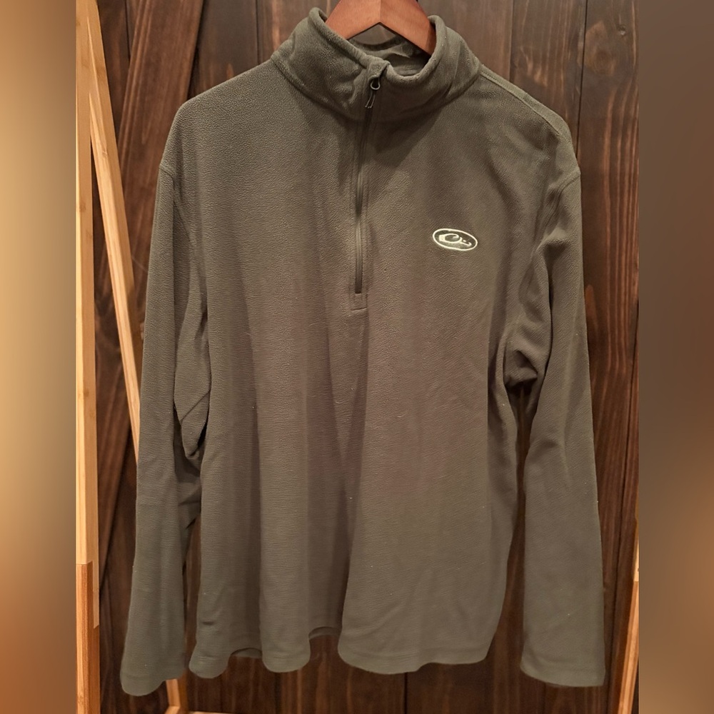 Drake Waterfowl Fleece 1/4 Zip Pullover Olive Green XL